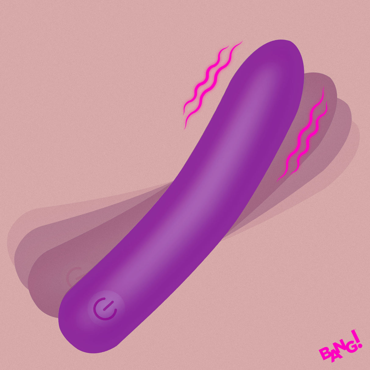 Bang! Tapered Flexible Silicone Bullet Vibrator, Pink 3.7in - BNG-AH718-PNK