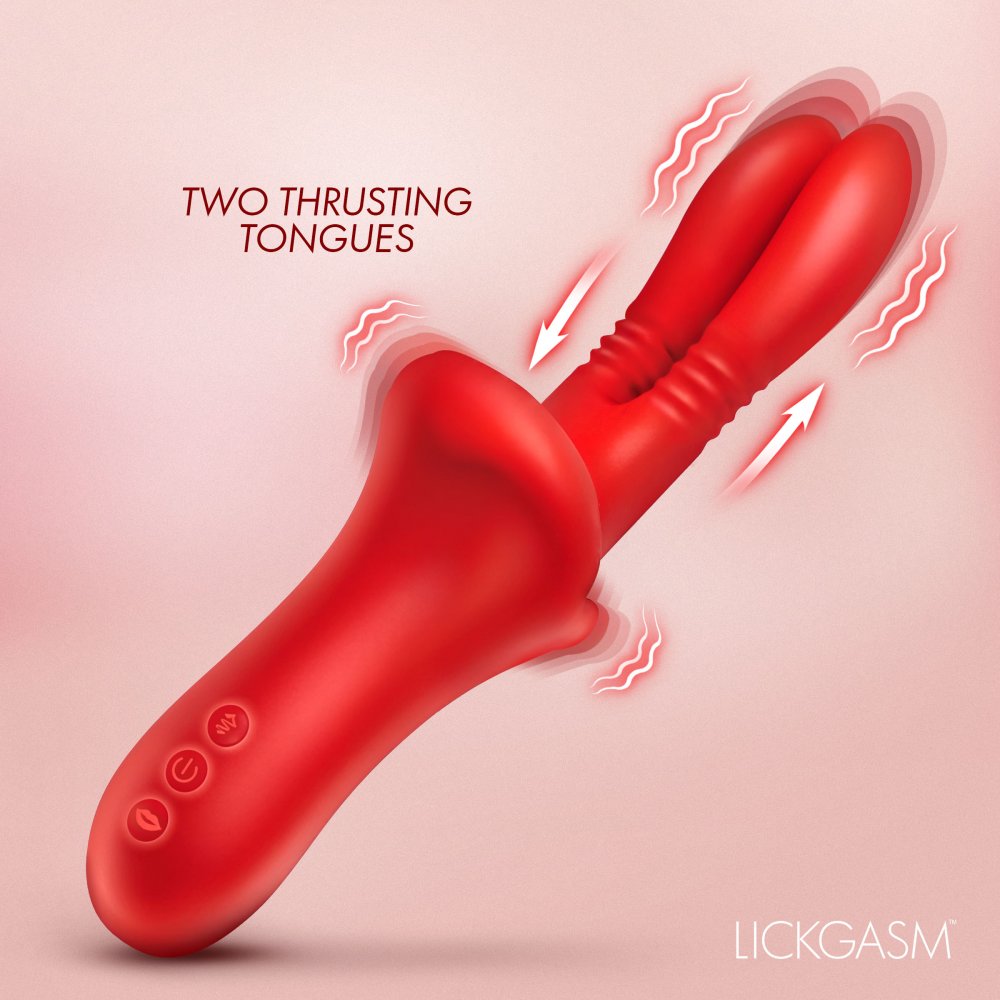 Double Licker Thrusting Silicone Vibrator - image 1