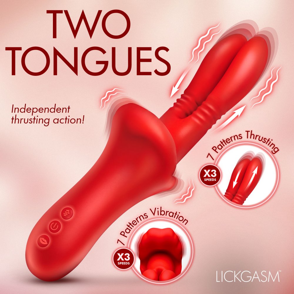 Double Licker Thrusting Silicone Vibrator - image 2
