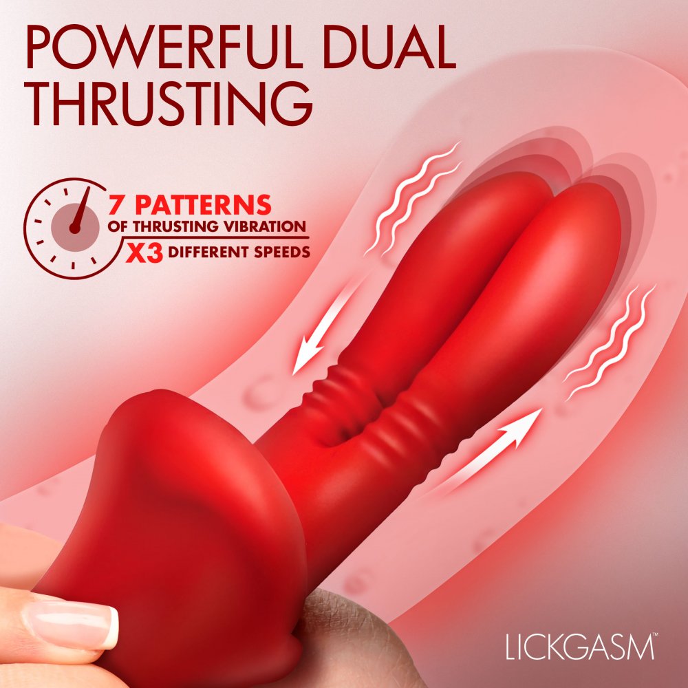 Double Licker Thrusting Silicone Vibrator - image 3