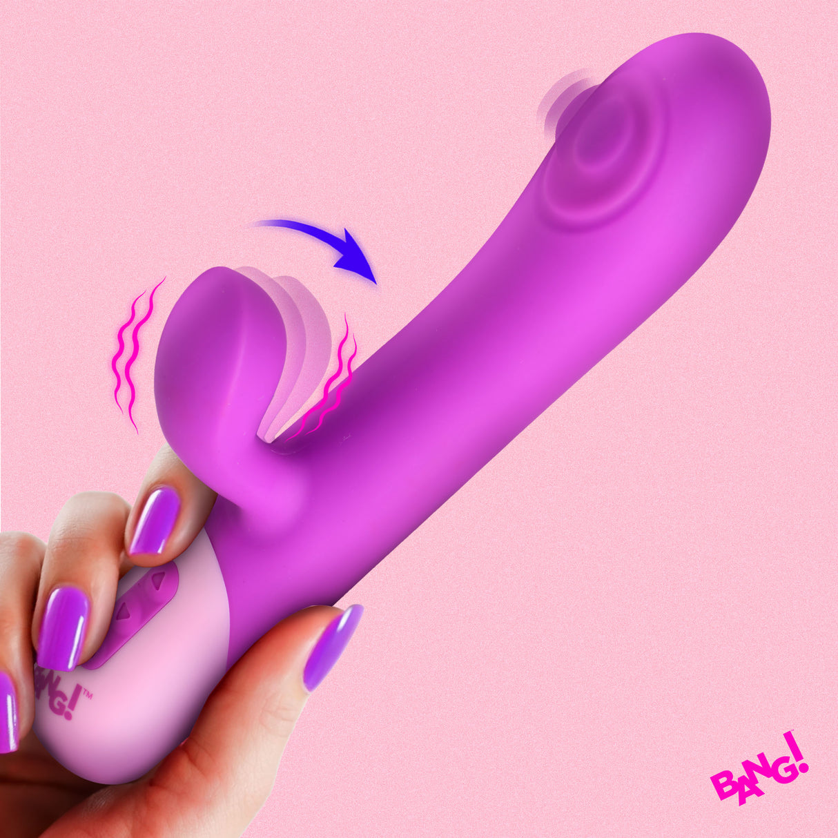 Bang! Rabbit Vibrator — Clitoral Tapping & G-Spot Pulsing, Purple - BNG-AH846