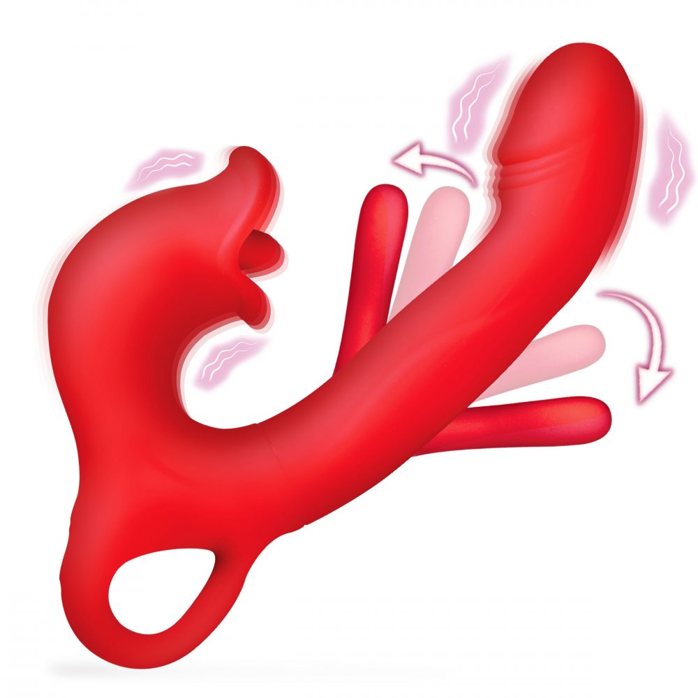 Kissing and Flicking Silicone Vibrator - image 7