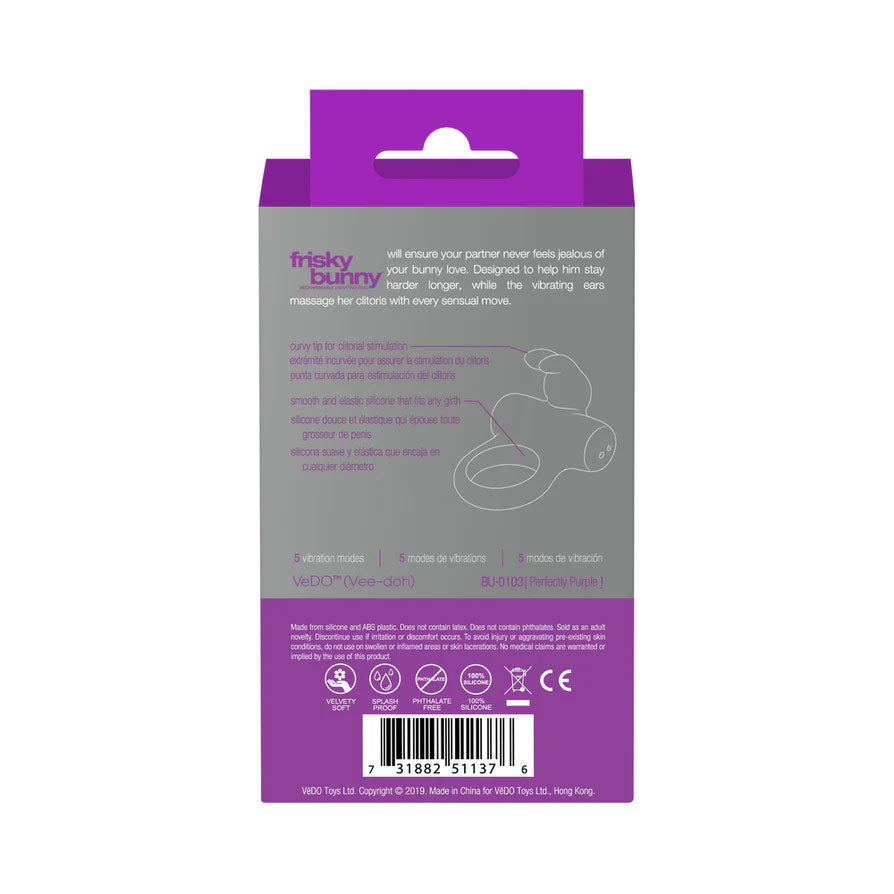 Frisky Bunny Vibrating Ring Perfectly Purple by VeDO