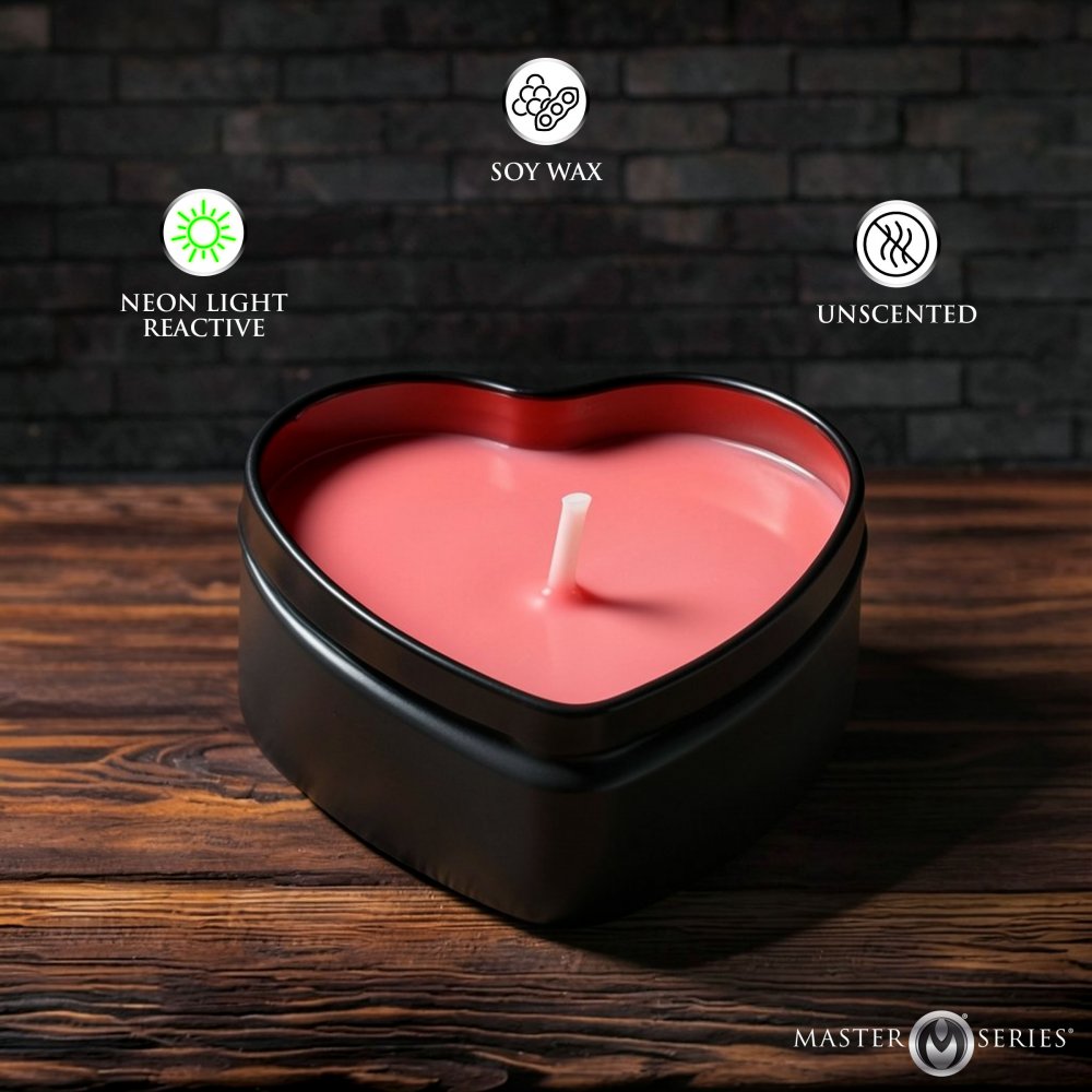 Burning Heart Blacklight Reactive Heart Drip Candle Set of 3 - image 5