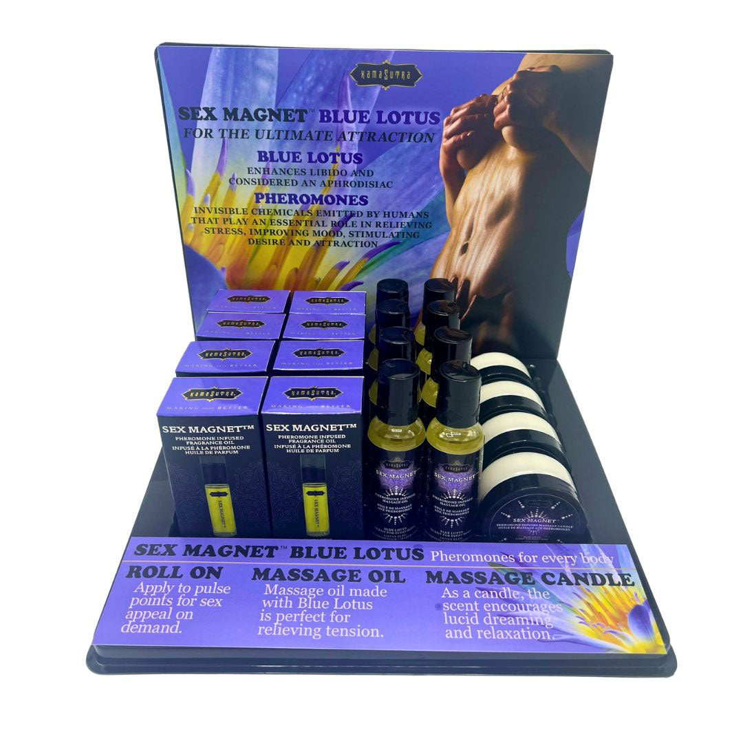 Kama Sutra Blue Lotus Sex Magnet Pheromone Prepack Display — 20 Units - KS12065