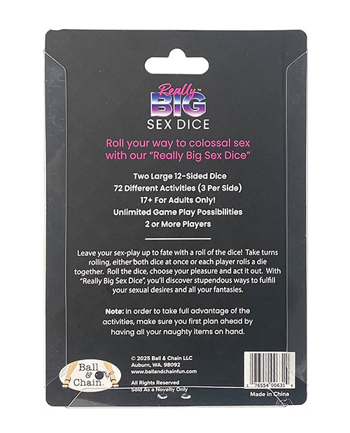 Ball & Chain Really Big Sex Dice — Two 12-Sided Adult Game