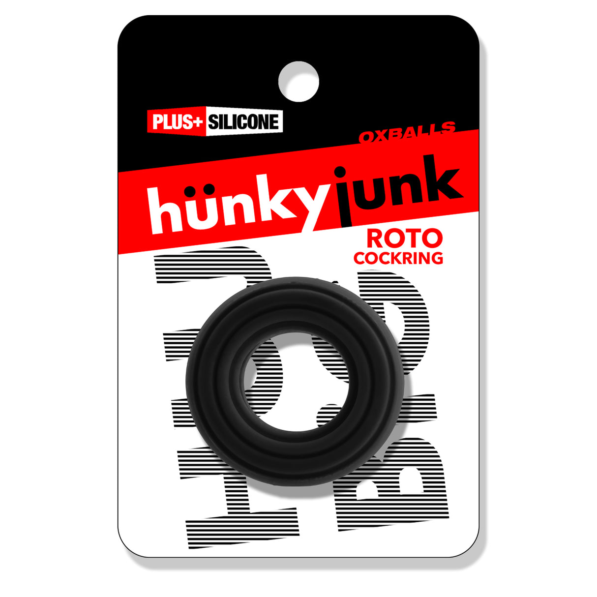 Oxballs Roto Grooved Gripper Cockring — Black Fog - HUJ-150-BFG
