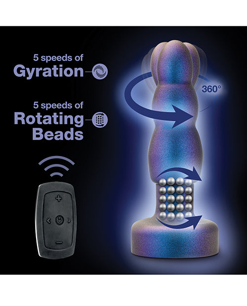 Anal Adventures Matrix Kinetik Remote Anal Plug — Space Age Blue, 5.75 in