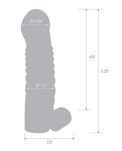Blue Line C & B 5.25" Vibrating Penis Enhancing Sleeve Extension - Smoke by Blue Line