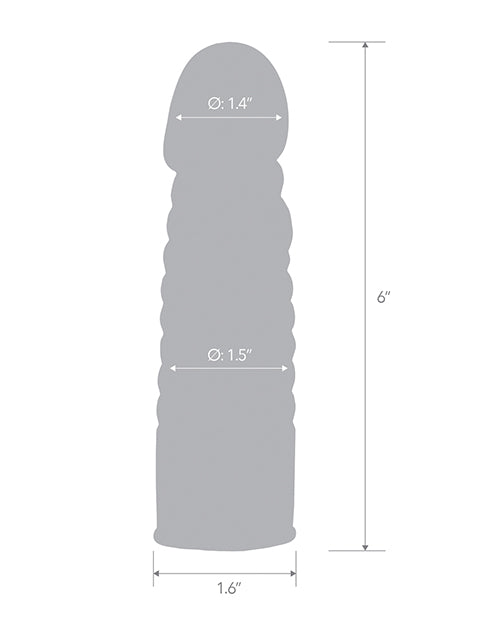 Blue Line C & B 6" Ribbed Realistic Penis Enhancing Sleeve Extension - Smoke by Blue Line