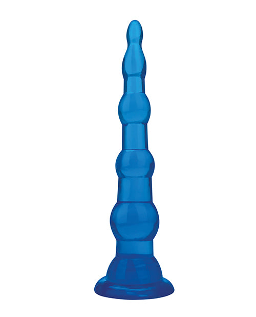 Blue Line C & B 6.75" Anal Beads w/Suction Base - Jelly Blue by Blue Line