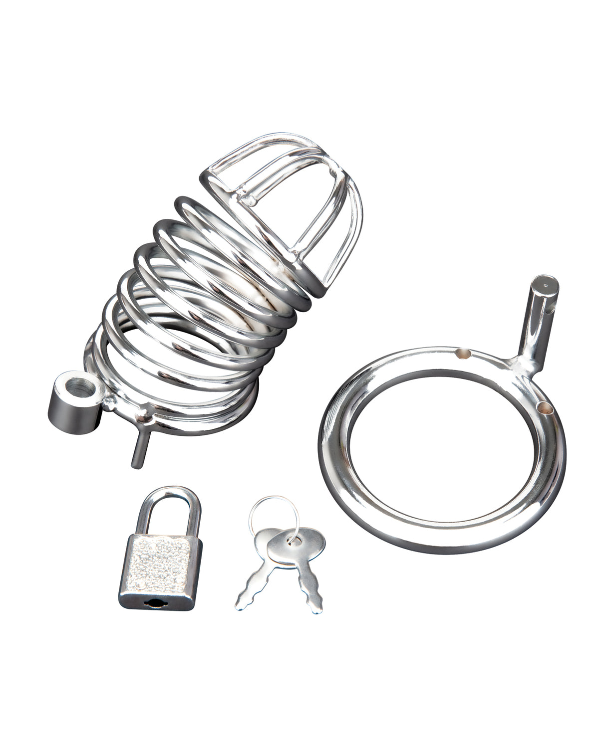 Blue Line Deluxe Chastity Cage - Silver by Blue Line