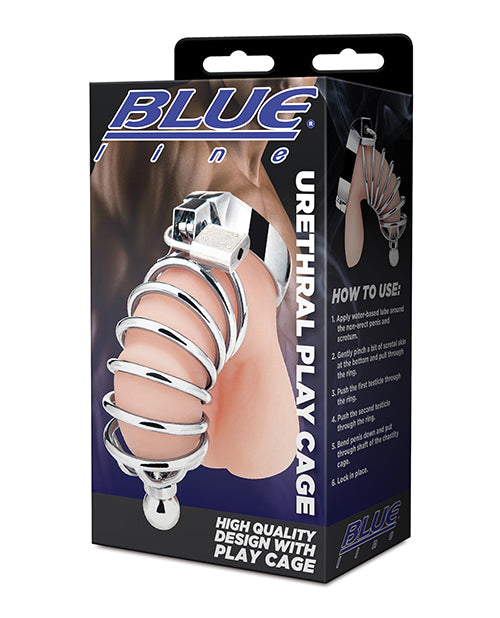 Blue Line Urethral Play Cage - Silver by Blue Line
