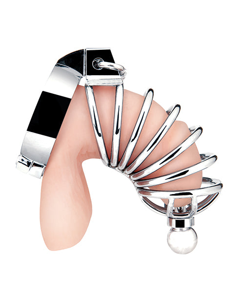 Blue Line Urethral Play Cage — Silver Bondage Accessory