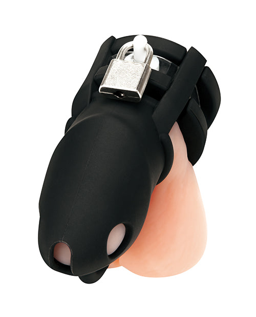 Blue Line 2" Silicone Mini Cock Cage With Ball Divider - Black by Blue Line