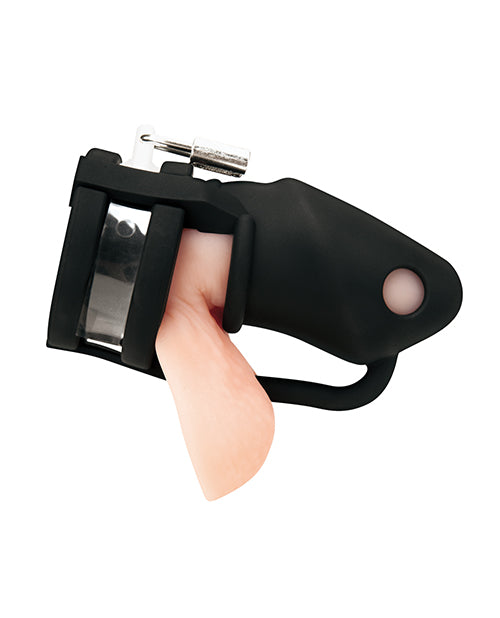 Blue Line 2" Silicone Mini Cock Cage With Ball Divider - Black by Blue Line