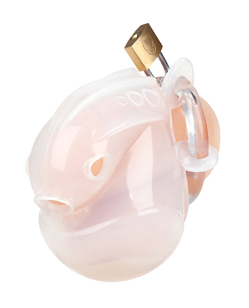 Full Restraint Silicone Cock & Balls Chastity Device - 100% Coverage White by Blue Line