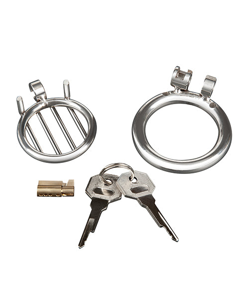 Stainless Steel Inverted Micro Jail Time Chastity Cage by Blue Line