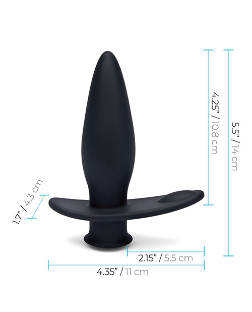 Blue Line Vibrating Anal Plug Pointer w/Remote - Black by Blue Line