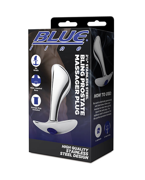 Blue Line 2.5" Stainless Steel Bling Prostate Massager Plug by Blue Line