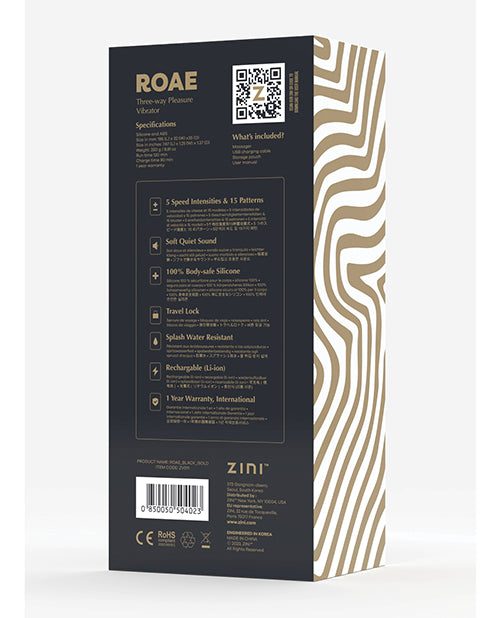 B Swish Zini Roae SE Rabbit Vibrator, Black