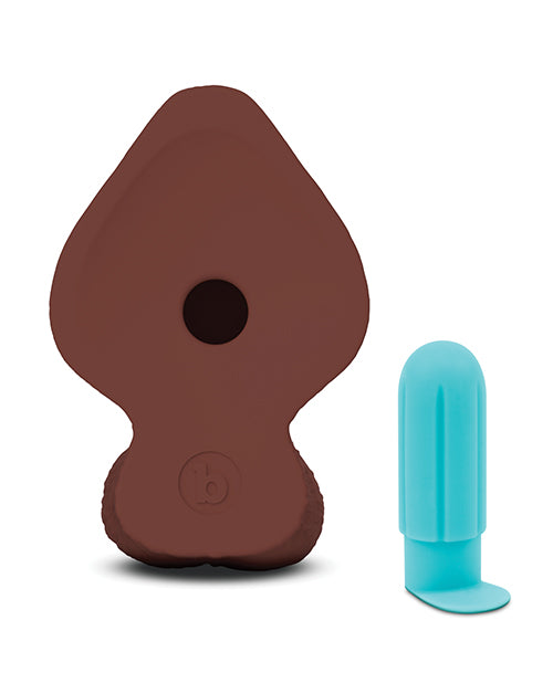 b-Vibe Slipskin 8" Girthy - Brown by b-vibe