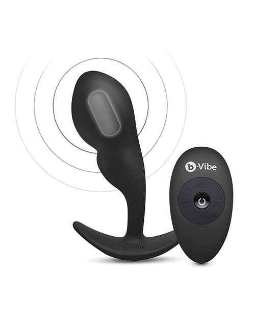 b-Vibe Remote Control P-Spot Snug Plug - Black by b-vibe