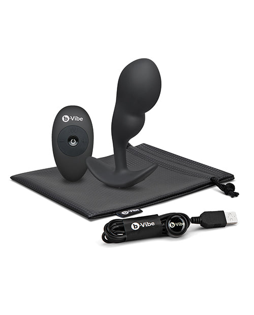 b-Vibe Remote Control P-Spot Snug Plug - Black by b-vibe