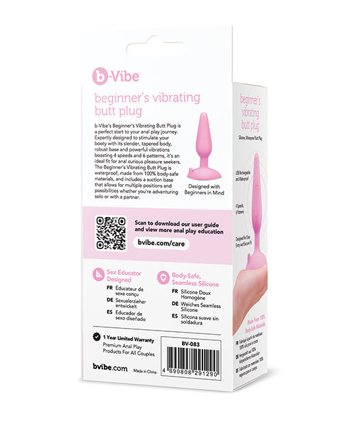 b-Vibe Beginner's Vibrating Tapered Butt Plug - Pink by b-vibe