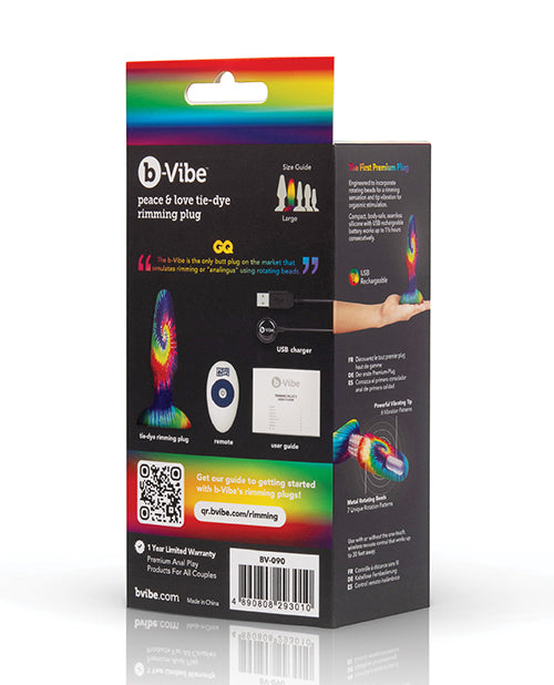 b-Vibe Peace & Love Tie-Dye Rimming Plug - Special Edition by b-vibe