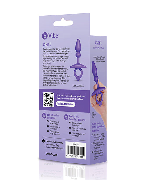b-vibe Dart Silicone Anal Plug — Beaded Shaft & Finger Loop