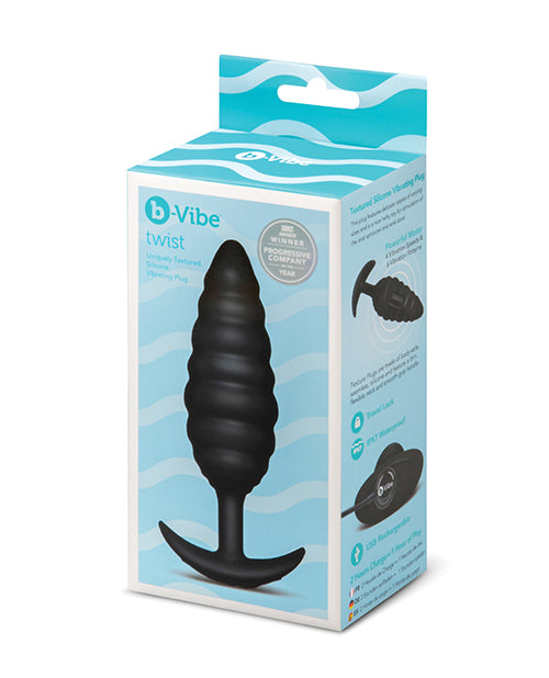 b-Vibe Twist Texture Plug - Black by b-vibe