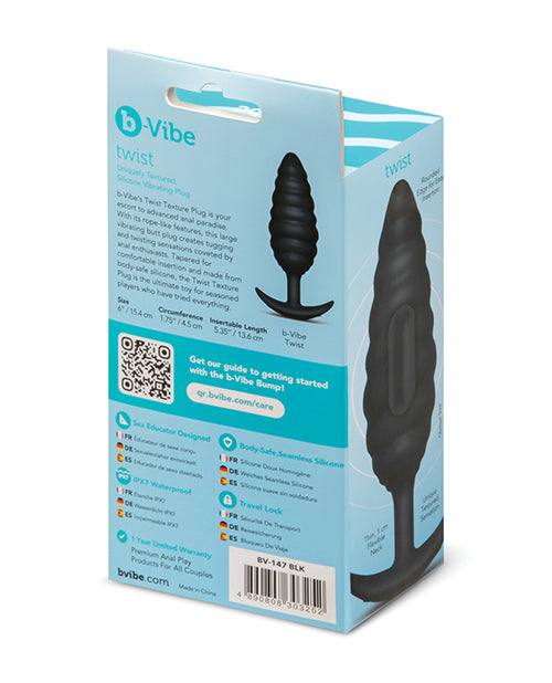 b-Vibe Twist Texture Plug - Black by b-vibe
