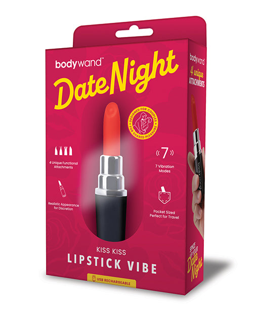 Xgen Bodywand Date Night Kiss Kiss Lipstick Vibe - Black/Red by Bodywand