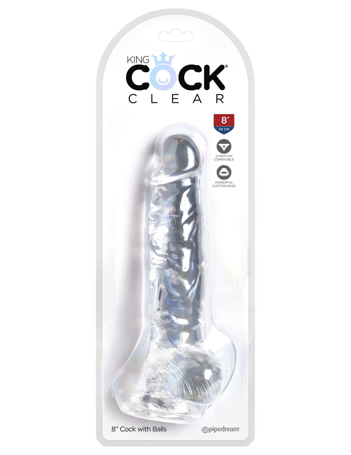 Pipedream King Cock Clear 8 Inch Realistic Dildo with Suction Cup - PD5756-20
