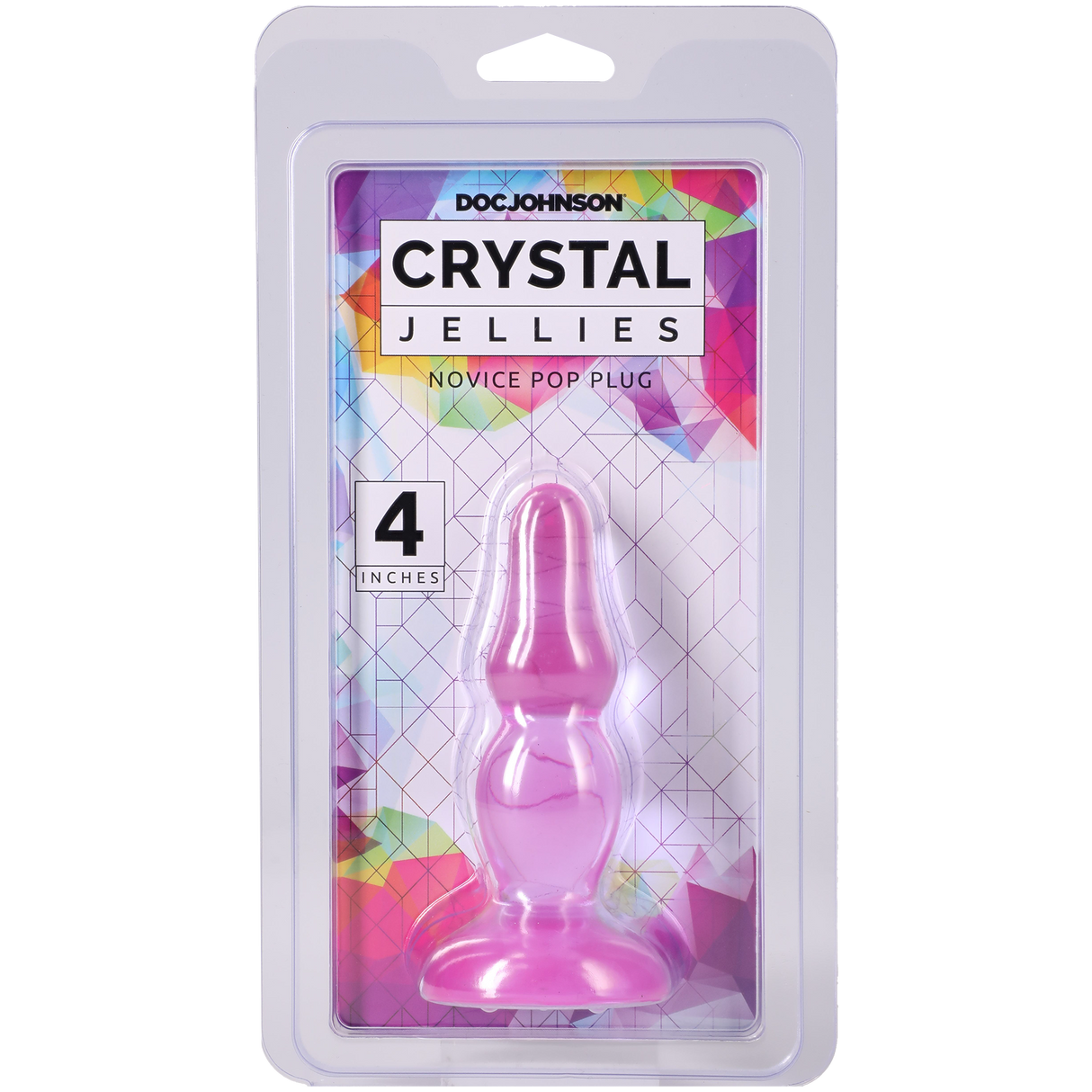 Doc Johnson Crystal Jellies Novice Pop Plug — 4 in, Purple - DJ0283-18-CD