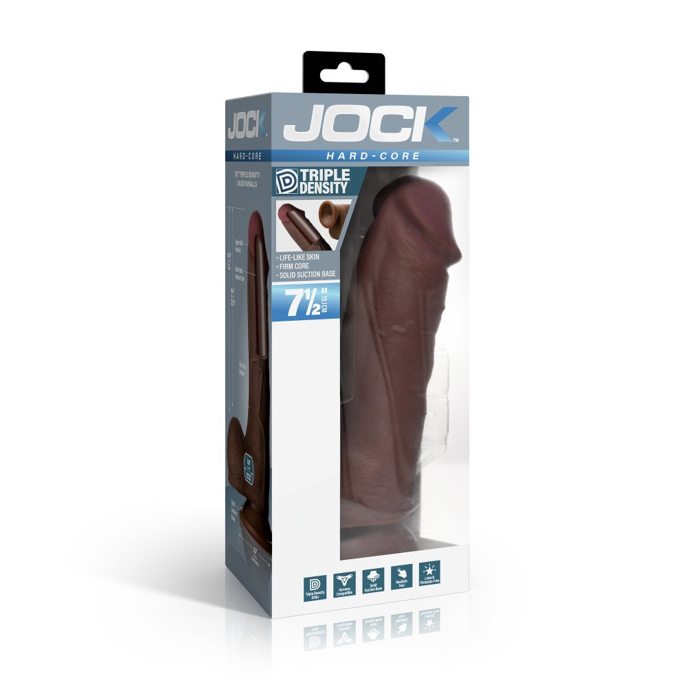 Hard-Core 7.5" Triple Density Dildo w/ Balls - Dark - image 6