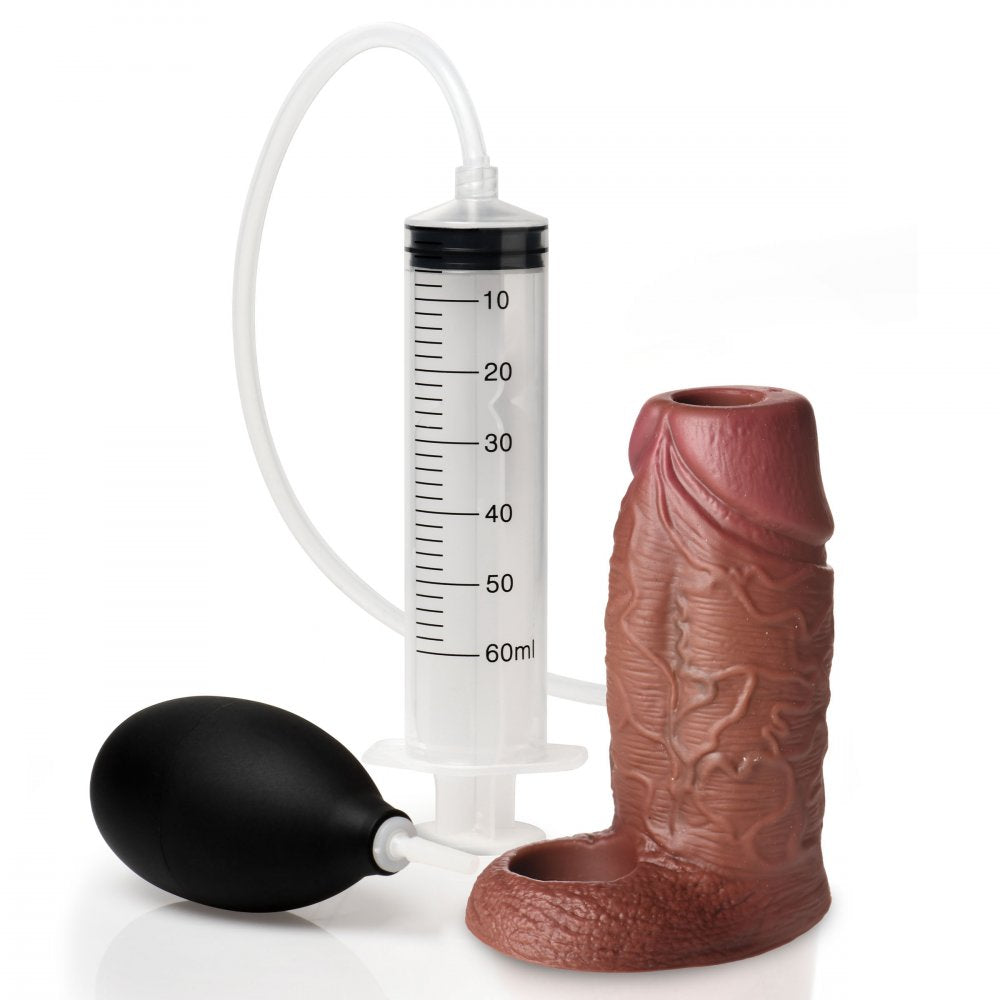 Silicone Penis Enhancer w/ Ball Strap - Dark - image 5