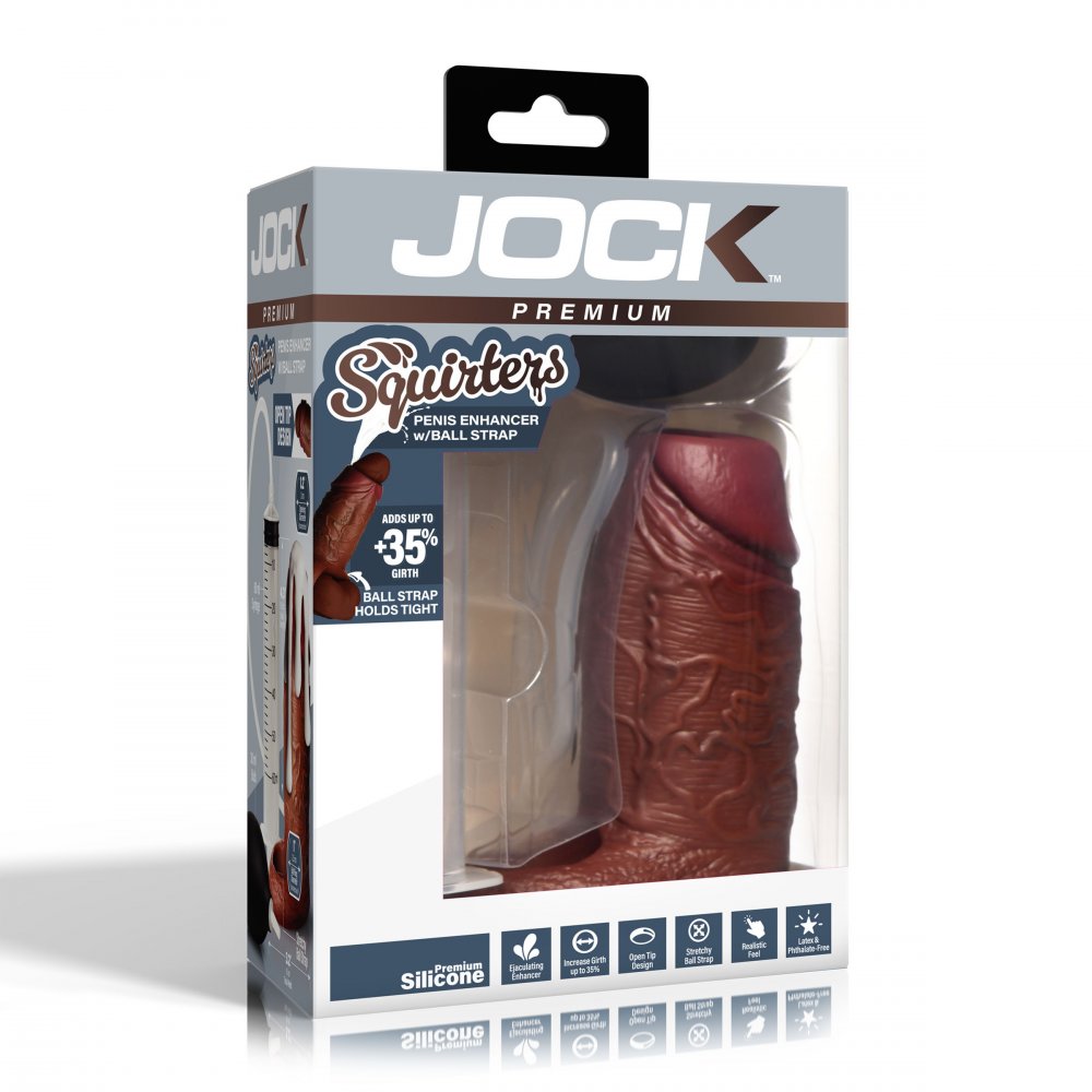 Silicone Penis Enhancer w/ Ball Strap - Dark - image 6