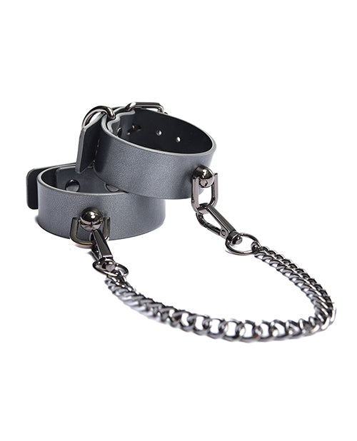 Pleasure Collection Gunmetal Glam Cuffs w/Removable Chain by Coquette Pleasure Collection