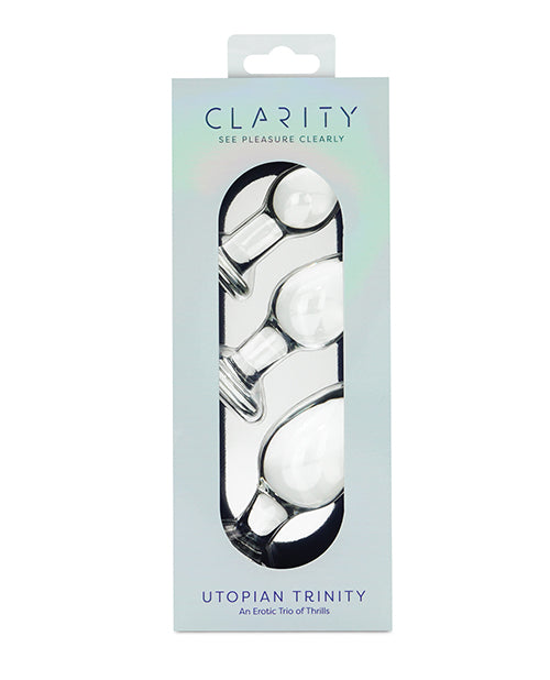 Clarity Glass Dildo 3 Piece Kit - Utopian Trinity by Clarity