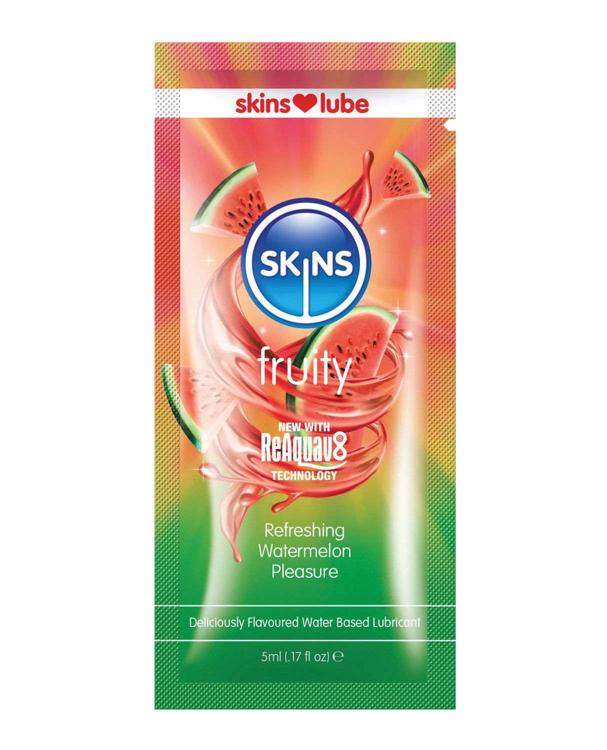 Skins Water Based Lubricant - 5 ml Foil Watermelon by Creative Conceptions