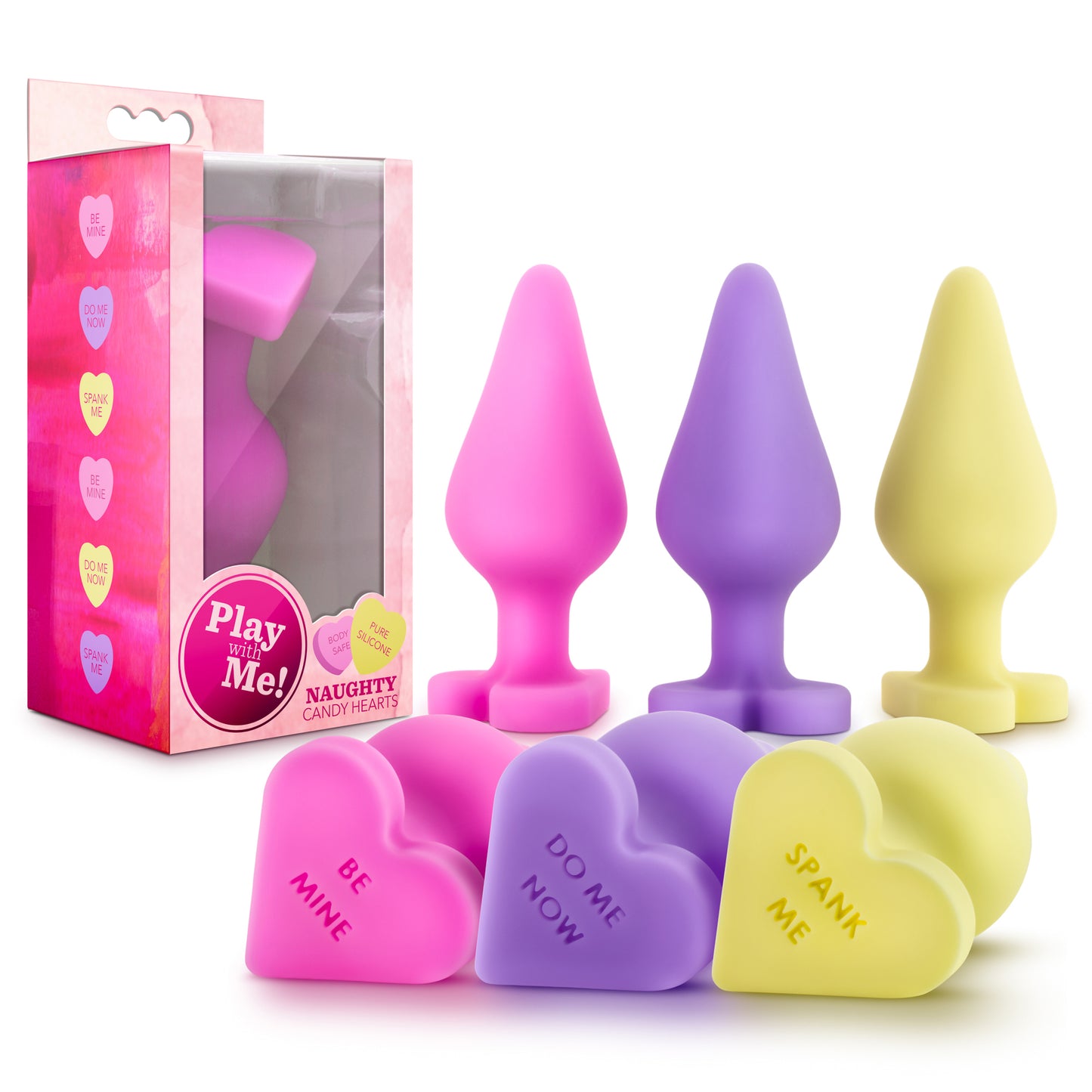 Naughty Candy Hearts Display - 9 Pieces - Assorted Colors by Blush