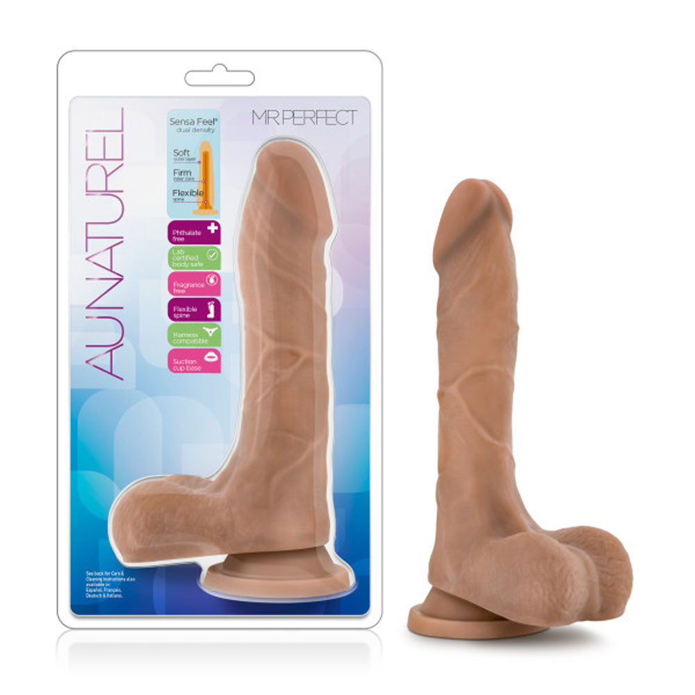 Blush Au Naturel Mister Perfect Dildo — Mocha, Insertable 6.75 - BL-71807