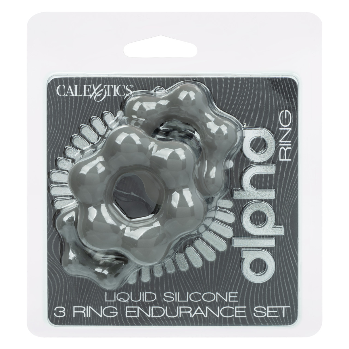 CalExotics Alpha Liquid Silicone 3-Ring Endurance Set — Grey, 1 in - SE1492632