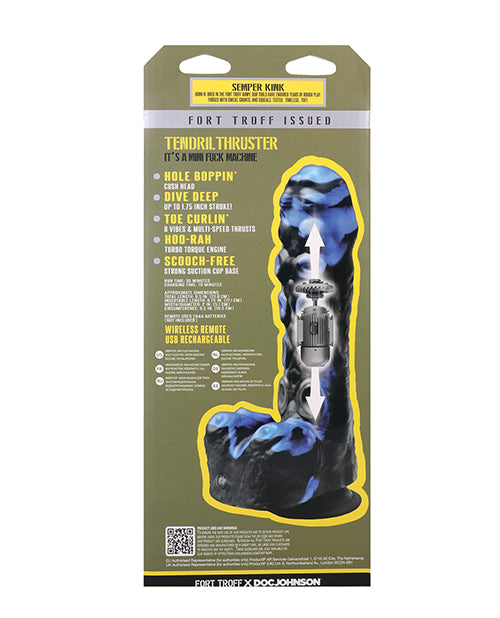Fort Troff Tendril Thruster Mini Fuck Machine w/Remote - Blue by Fort Troff