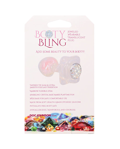 Booty Bling Jeweled Wearable Translucent Silicone Plug - Small by Booty Bling