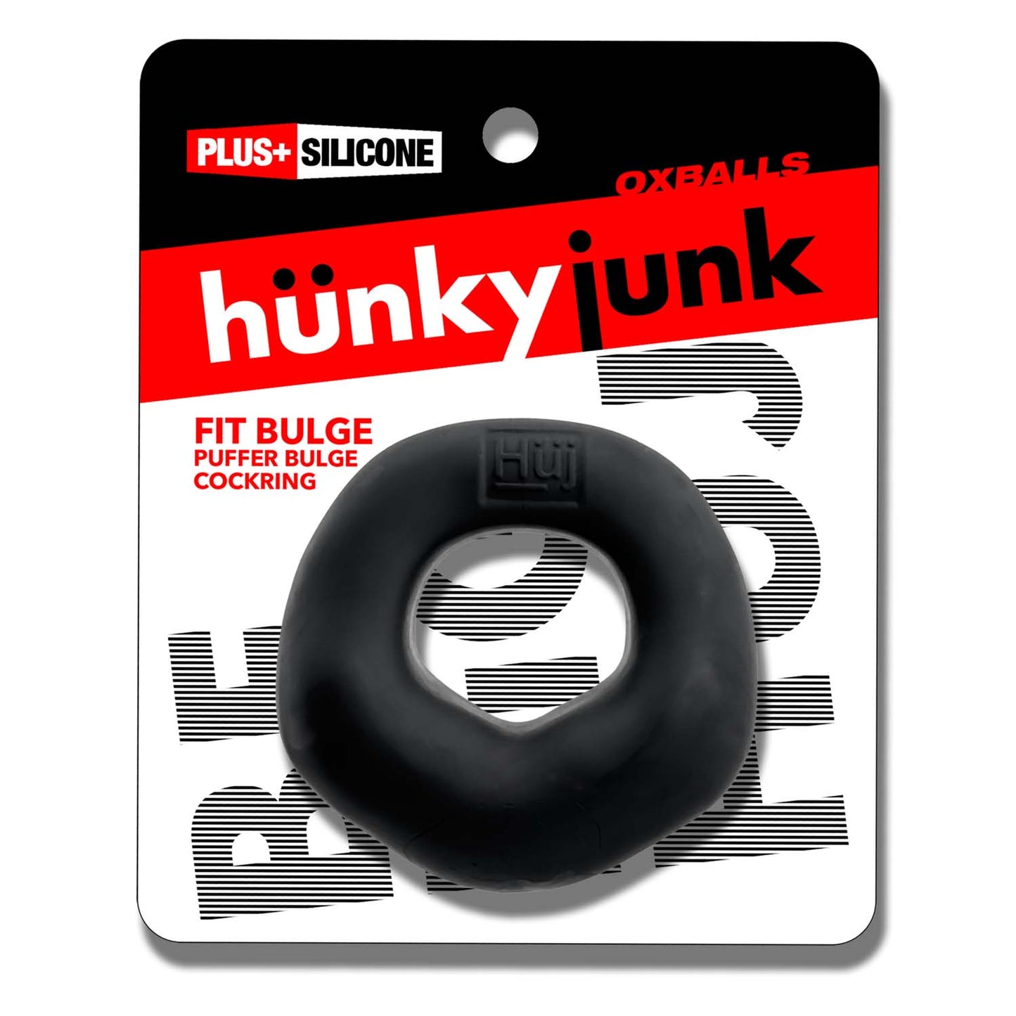 Oxballs Fit Bulge Hung-Style Cockring, 2.5 in (64mm) — Black Fog - HUJ-153-BFG