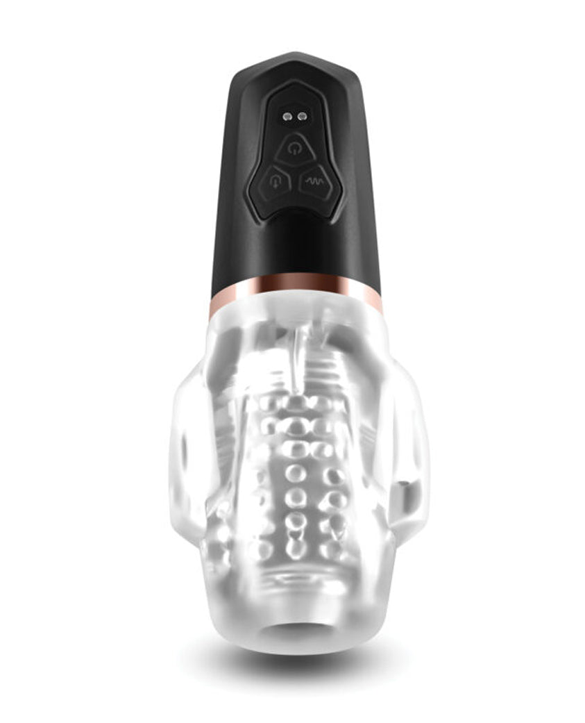 nsnovelties Avenger Rechargeable Male Masturbator — 6 Suction, 7 Vibration (Black) - NSN-1131-23