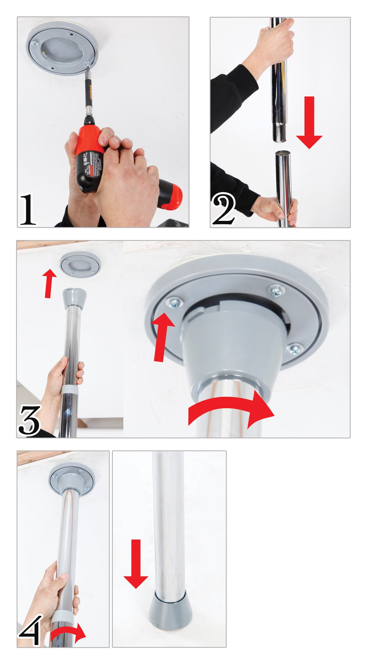 Pipedream Fetish Fantasy Dance Pole, Adjustable 7'3"–9'3" - PD3879-00